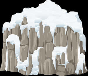 Snowy_ Cliffside_ Illustration PNG image with transparent background
