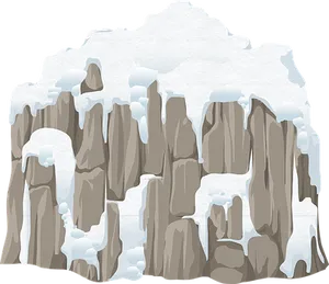 Snowy_ Cliffside_ Illustration PNG Image