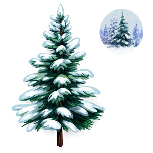 Snowy Evergreen Tree Png Lsb PNG Image