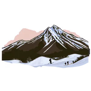 Snowy Mountain With Ski Slopes Png Ock24 PNG Image