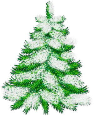 Snowy Pine Branches Artistic Representation PNG Image