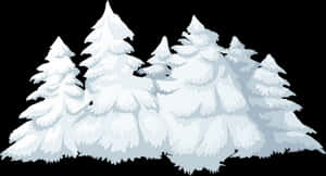 Snowy Pine Trees Vector Illustration PNG image with transparent background