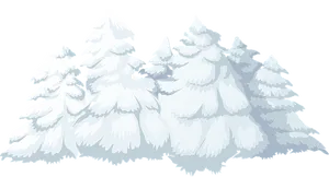 Snowy Pine Trees Vector Illustration PNG Image