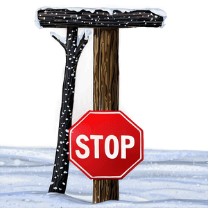 Snowy Stop Sign PNG gwq80 PNG image with transparent background