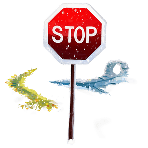Snowy Stop Sign PNG ivl PNG image with transparent background
