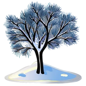 Snowy Tree Twilight Png Xas PNG Image