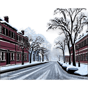 Snowy Winter Street PNG 06112024 PNG image with transparent background
