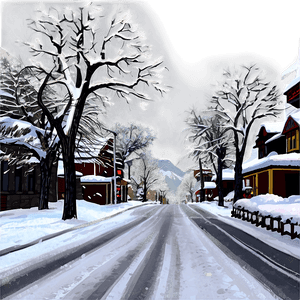 Snowy Winter Street PNG hcm PNG image with transparent background