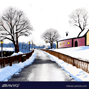 Snowy Winter Street PNG svx28 PNG image with transparent background