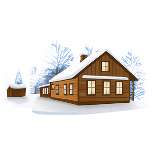 Snowy Winter Town PNG oba PNG with transparent background