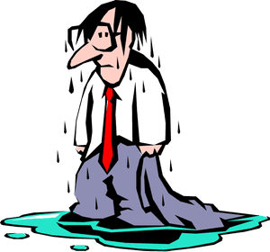 Vector Illustration Of Rain Soaked Businessman Proves - Wet Clipart, HD Png Download PNG with transparent background