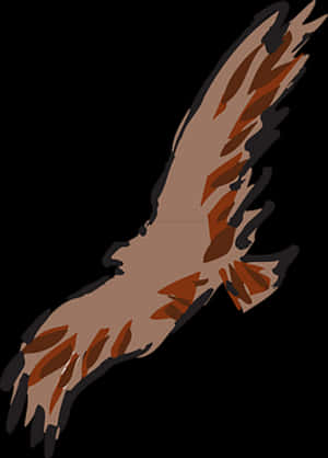 Soaring Brown Eagle Silhouette PNG image with transparent background