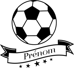 Soccer Ball Graphicwith Bannerand Stars PNG Image