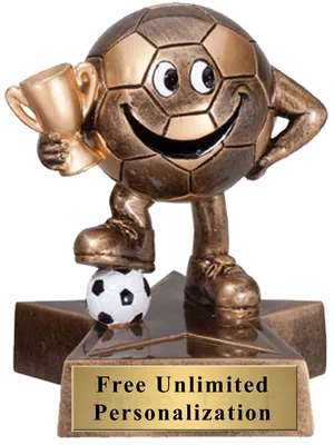 Soccer Ball Trophywith Cup PNG Image