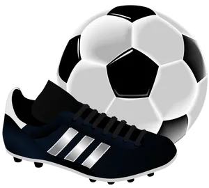 Soccer Balland Cleat Graphic PNG Image