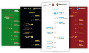 Soccer Match Summary Cards PNG image with transparent background