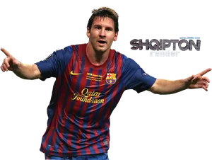 Soccer_ Player_ Celebration_ Barcelona_ Jersey.png PNG Image