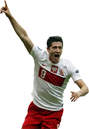 Soccer Player Celebration PNG Image