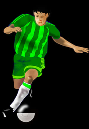 Soccer Player Dribbling Ball PNG image with transparent background