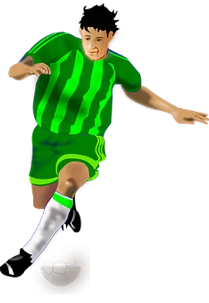 Soccer Player Dribbling Ball PNG Image