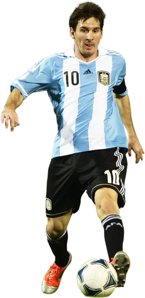 Soccer_ Player_in_ Action_ Argentina PNG Image