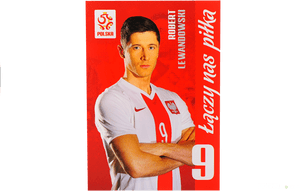 Soccer Player Poland Jersey Promotional Banner PNG image with transparent background