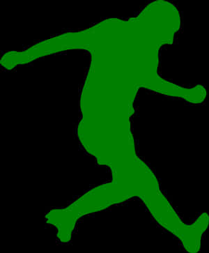 Soccer Player Silhouette Green PNG image with transparent background