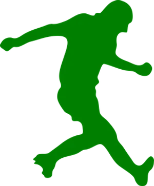 Soccer Player Silhouette Green PNG Image