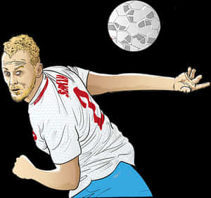Soccer_ Player_ Throwing_ Ball_ Illustration PNG image with transparent background