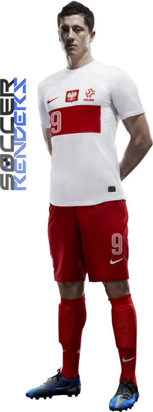 Soccer Playerin Poland Kit PNG Image