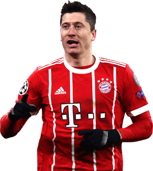 Soccer Playerin Red Stripes Action Pose PNG image with transparent background