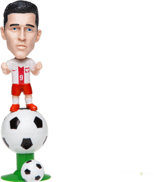 Soccer Star Bobblehead Figurine PNG image with transparent background