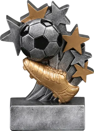 Soccer Trophywith Starsand Golden Shoe PNG Image