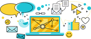 Social Media Analytics Illustration PNG image with transparent background