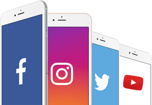 Social Media Appson Smartphones PNG image with transparent background