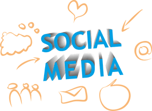 Social Media Concept Illustration PNG image with transparent background