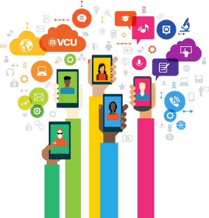 Social Media Connectivity Illustration PNG image with transparent background