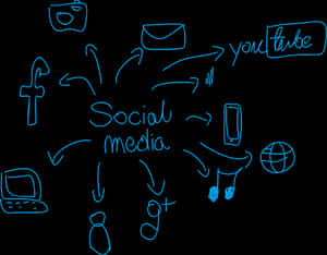Social Media Connectivity Illustration PNG image with transparent background