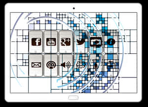 Social Media Connectivity Tablet PNG image with transparent background
