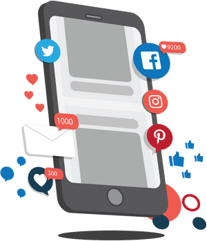 Social Media Engagement Illustration PNG image with transparent background