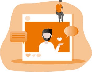 Social Media Engagement Illustration PNG image with transparent background