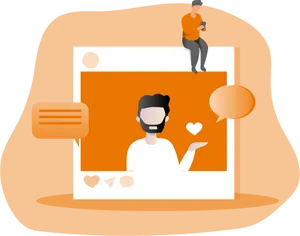 Social Media Engagement Illustration PNG Image