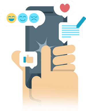 Social Media Engagement Illustration PNG image with transparent background