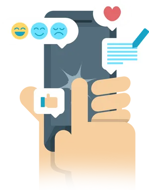 Social Media Engagement Illustration PNG Image