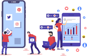 Social Media Engagementand Analytics PNG image with transparent background
