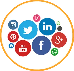 Social Media Icons Circle PNG Image