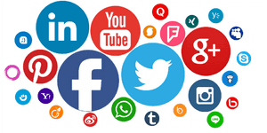 Social Media Icons Cluster PNG image with transparent background