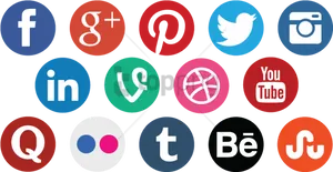 Social Media Icons Collection PNG Image