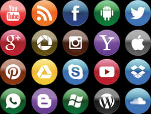 Social Media Icons Collection PNG image with transparent background