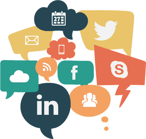 Social Media Icons Concept PNG image with transparent background